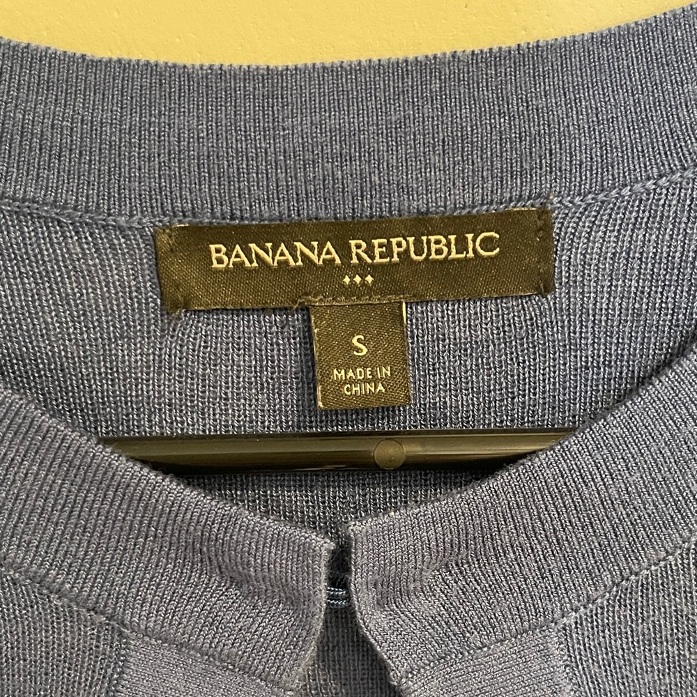 Banana Republic Blue Short Sleeve Cardigan Size Small - Picture 2 of 6